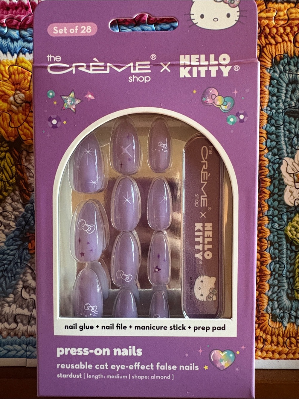 The Crème Shop x Hello Kitty Lavender Press-On Nails - Reusable Almond Set